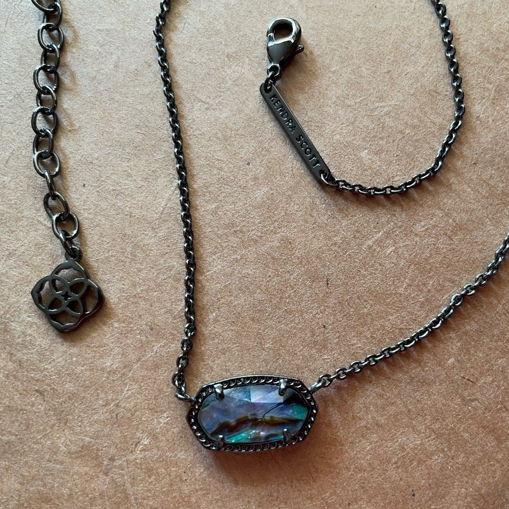 Kendra Scott Blue Stone/Dark Metal Necklace, NWOT